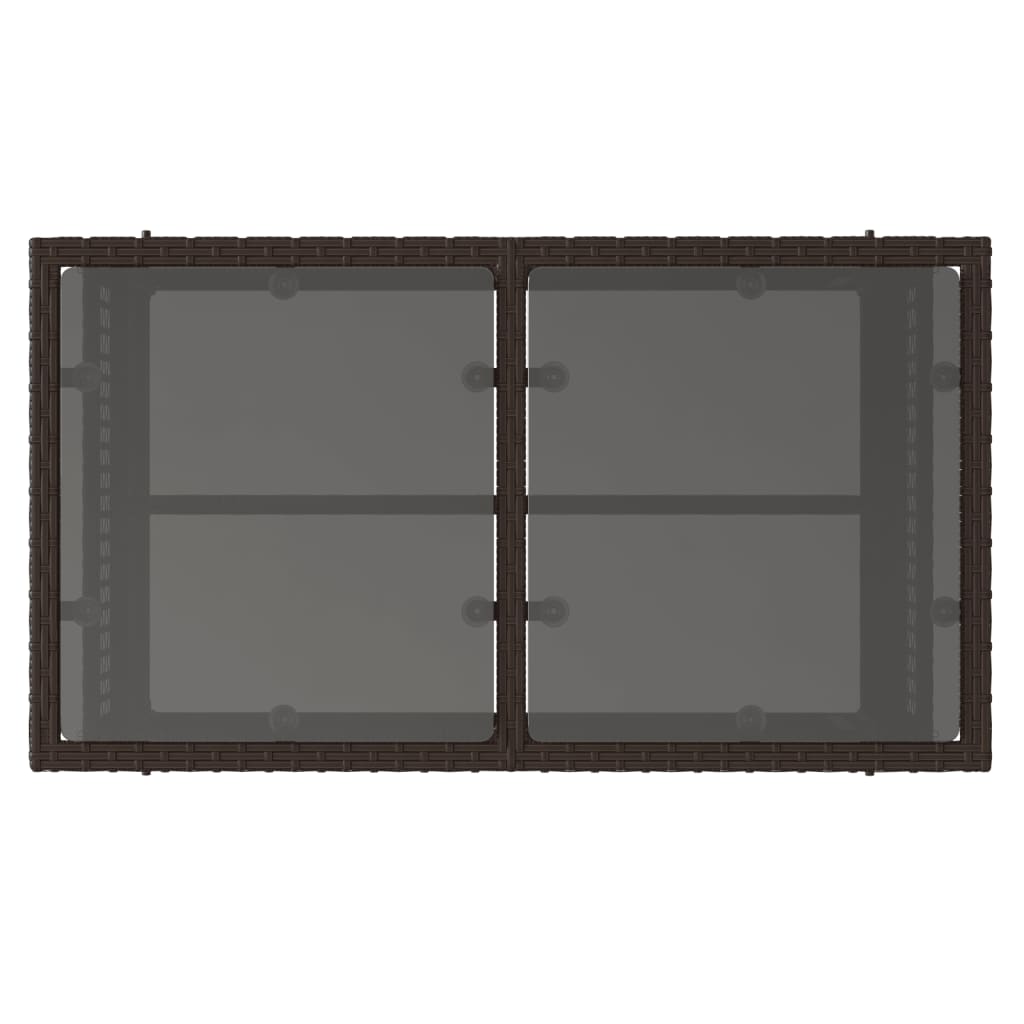 4-tlg. Garten-Sofagarnitur mit Kissen Braun Poly Rattan Glas