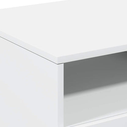 Couchtisch mit LED-Leuchten Weiß 90x49x40 cm