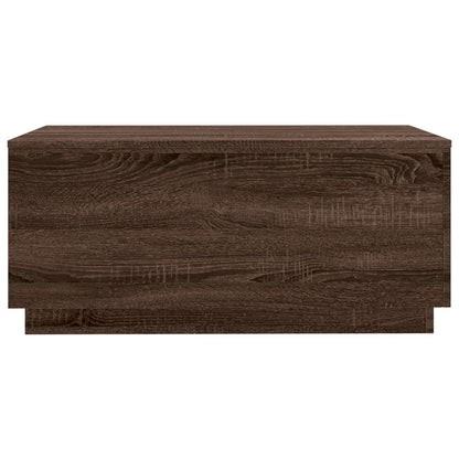 Couchtisch mit LED-Leuchten Braun Eichen-Optik 90x50x40 cm