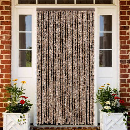 Fliegenvorhang Beige und Dunkelbraun 100x230 cm Chenille