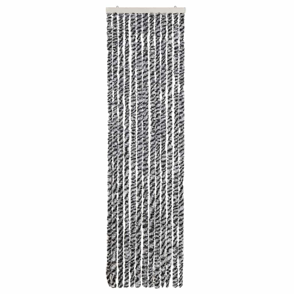 Fliegenvorhang Grau, Schwarz und Weiß 56x200 cm Chenille