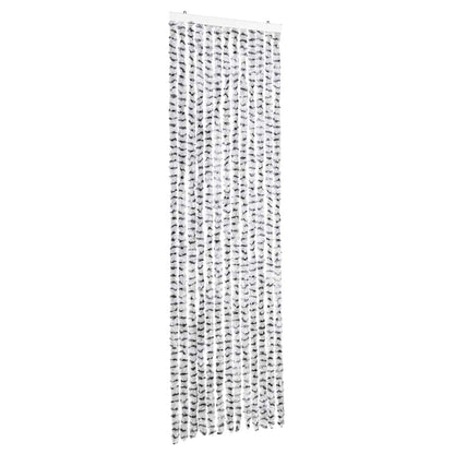 Fliegenvorhang Hellgrau und Dunkelgrau 56x200 cm Chenille
