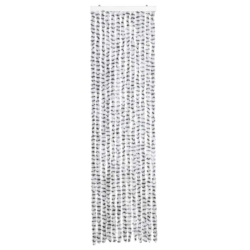 Fliegenvorhang Hellgrau und Dunkelgrau 56x200 cm Chenille