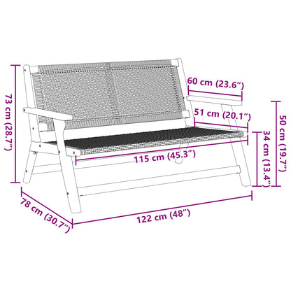 gartenmöbel Schwarz 122 x 78 x 73 cm Massivholz Akazie
