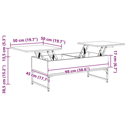 Couchtisch Schwarz 100x50x40 cm Holzwerkstoff und Metall