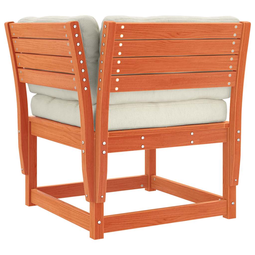 5-tlg. Garten-Sofagarnitur mit Kissen Wachsbraun Kiefernholz