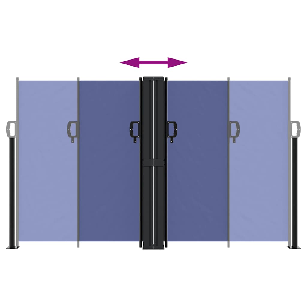 Seitenmarkise Ausziehbar Blau 140x600 cm