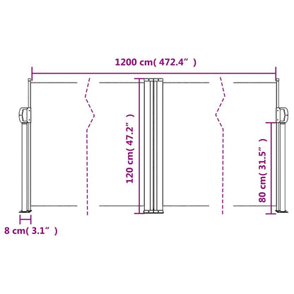 Seitenmarkise Ausziehbar Anthrazit 120x1200 cm