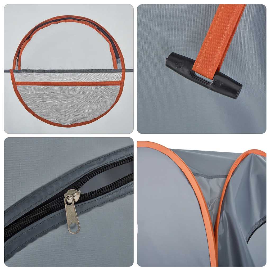 Sichtschutzzelt Grau und Orange Pop-Up Wasserdicht