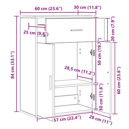 Sideboard Weiß 60x30x84 cm Holzwerkstoff