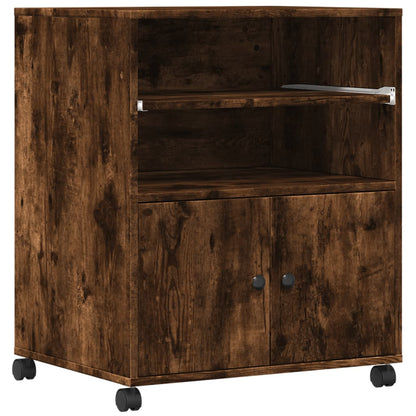 Druckerständer mit Rollen Räuchereiche 60x48x74 cm