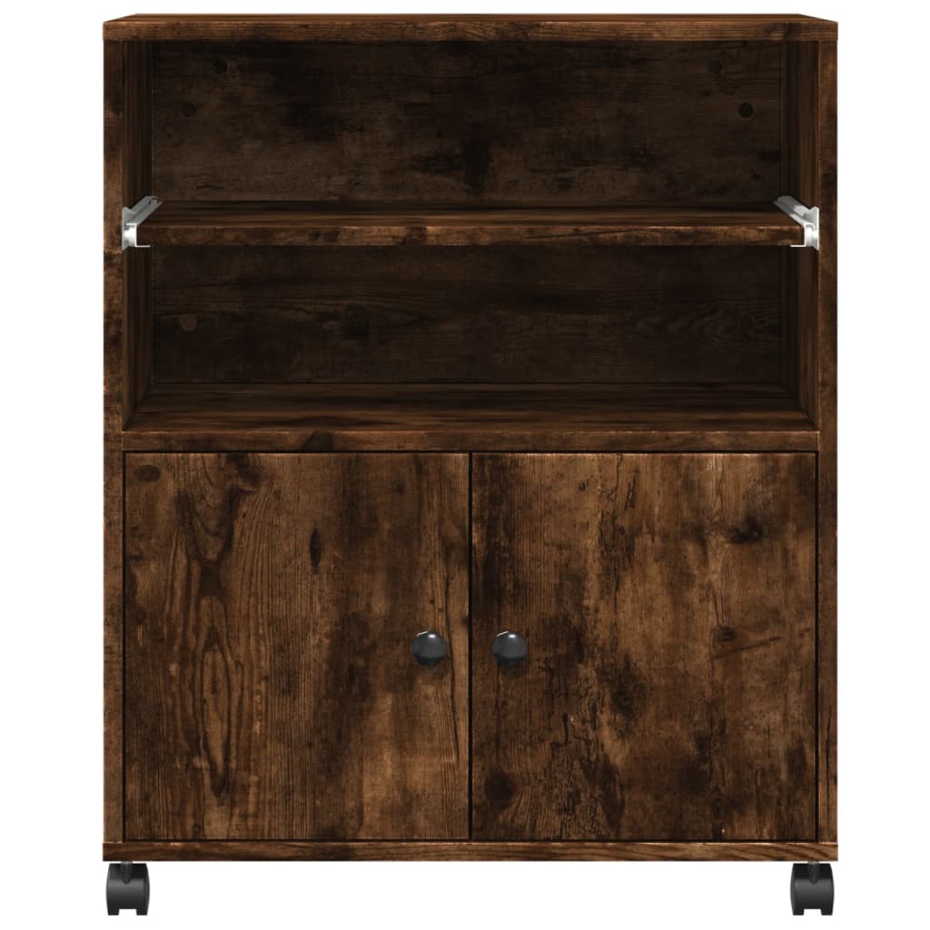 Druckerständer mit Rollen Räuchereiche 60x48x74 cm