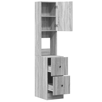 Küchenschrank Grau Sonoma 35x50x180 cm Holzwerkstoff