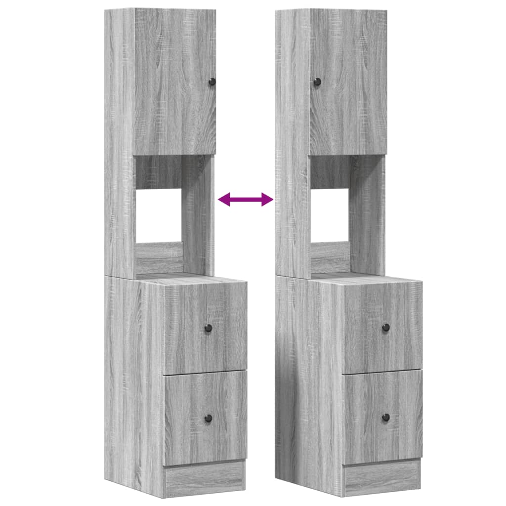 Küchenschrank Grau Sonoma 35x50x180 cm Holzwerkstoff