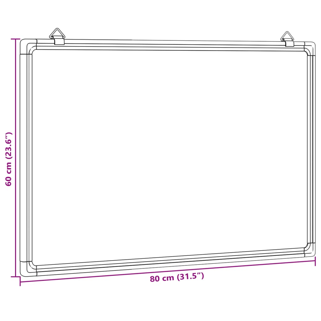 Magnetisches Whiteboard 80x60x1,7 cm Aluminium