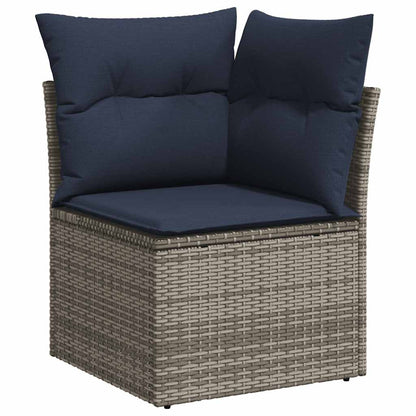 14-teiliges Gartensofa-Set mit Kissen, grau, Polyrattan