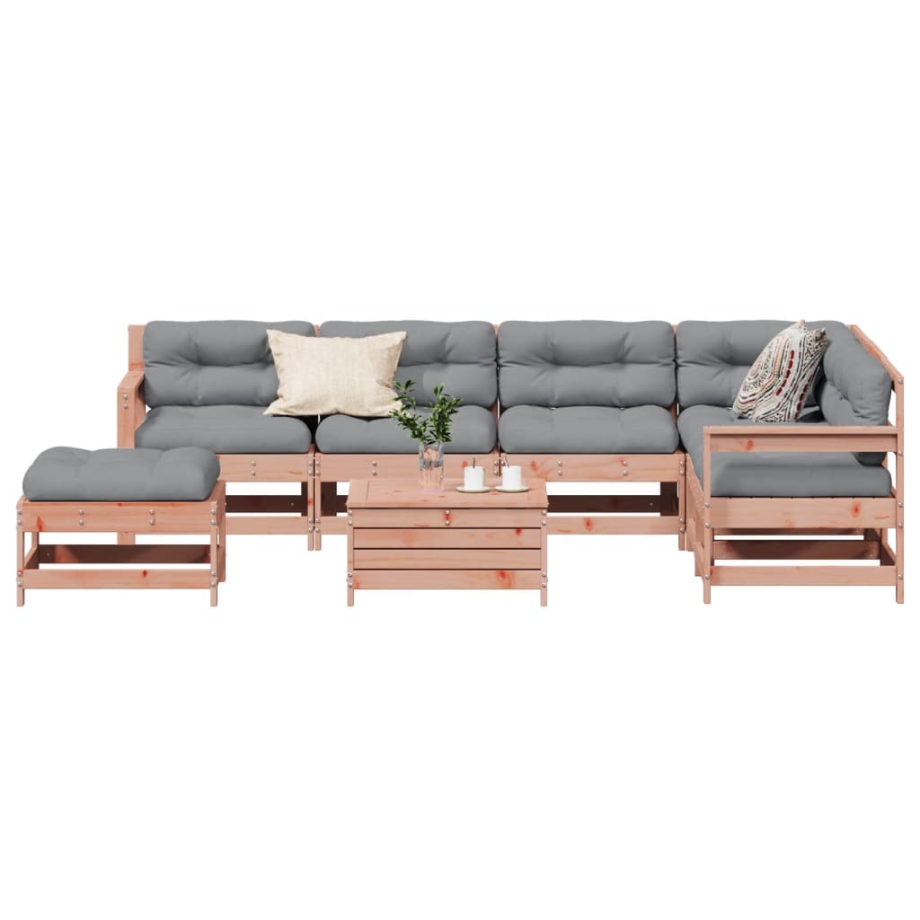 8-tlg. Garten-Lounge-Set mit Kissen Massivholz Douglasie