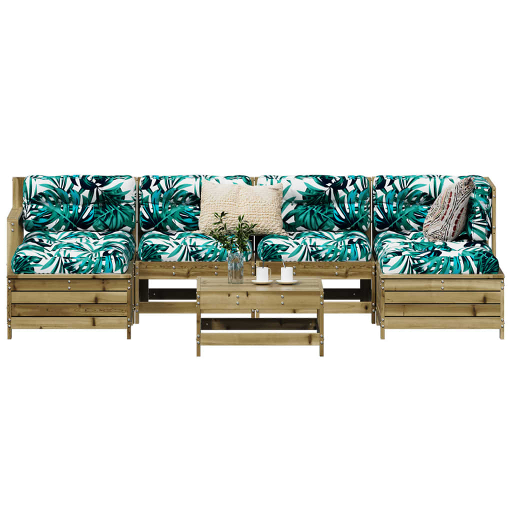 7-tlg. Garten-Sofagarnitur Kiefernholz Imprägniert