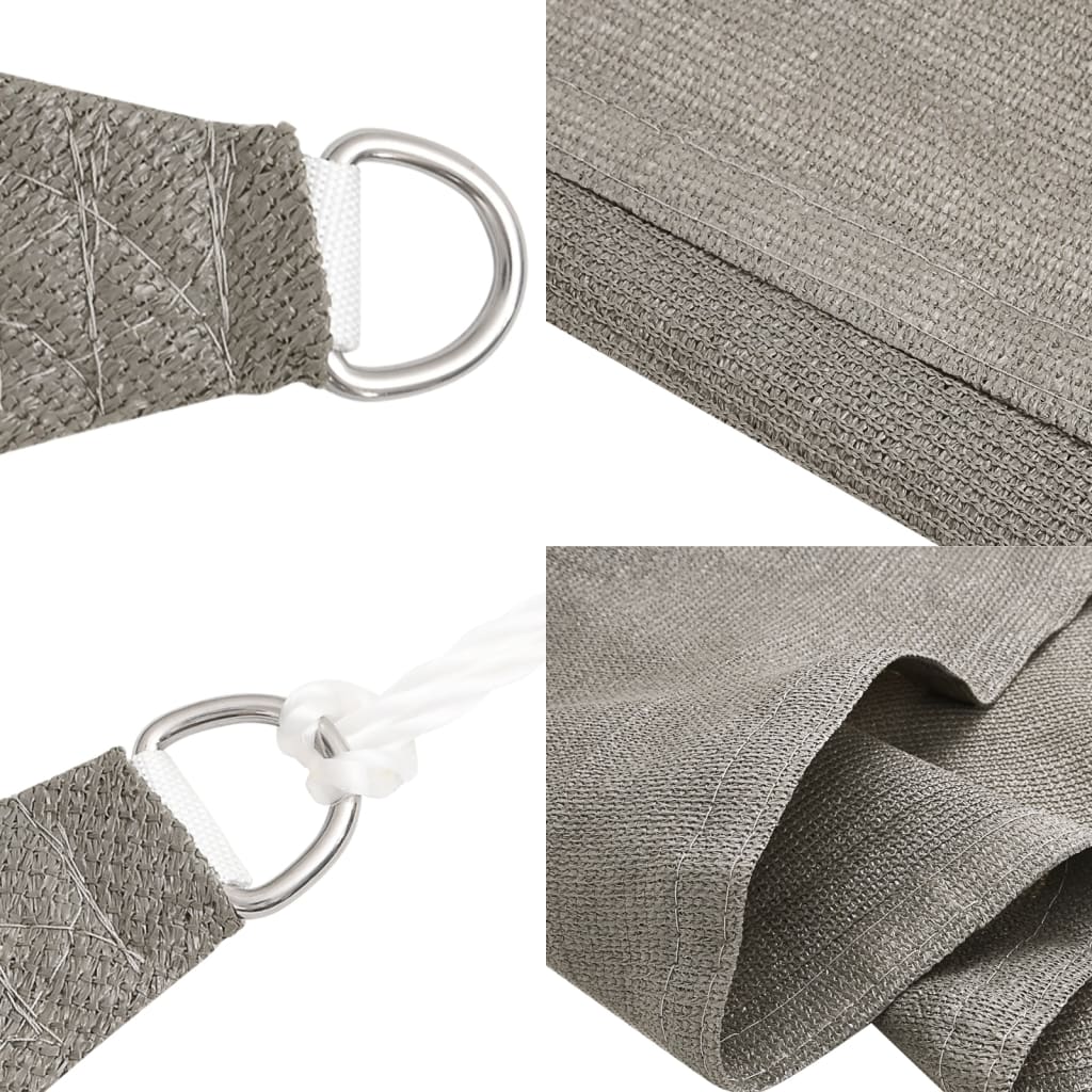 Sonnensegel 160 g/m² Dreieckig Hellgrau 5x5x6 m HDPE