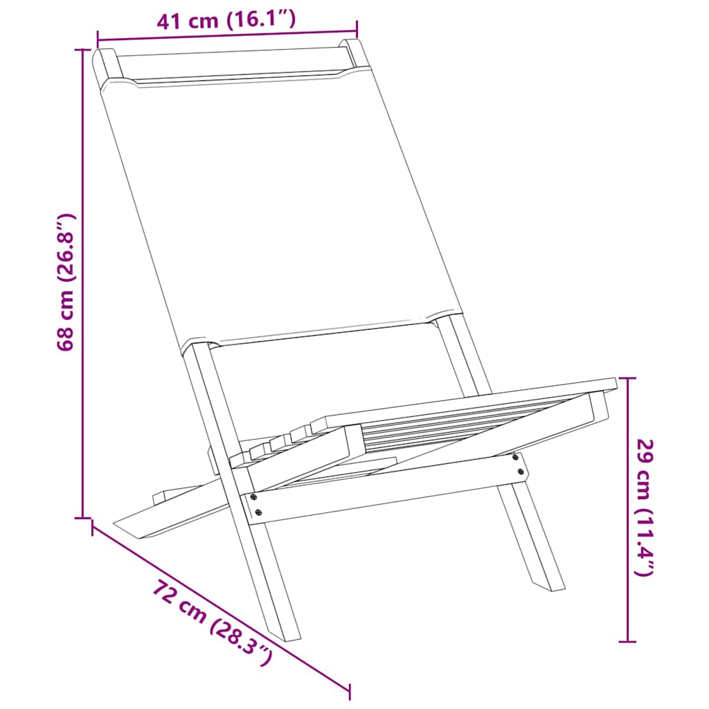 Gartenstühle 6 Stk. Klappbar Cremeweiß Stoff und Massivholz