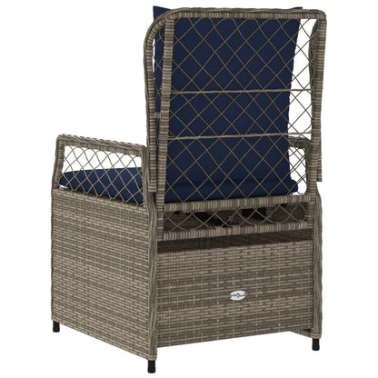 Liegende Gartenstühle 2 Stk. Grau Poly Rattan