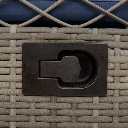 Liegende Gartenstühle 2 Stk. Grau Poly Rattan