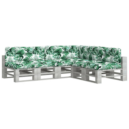 Palettenkissen 7-tlg. Blattmuster Stoff