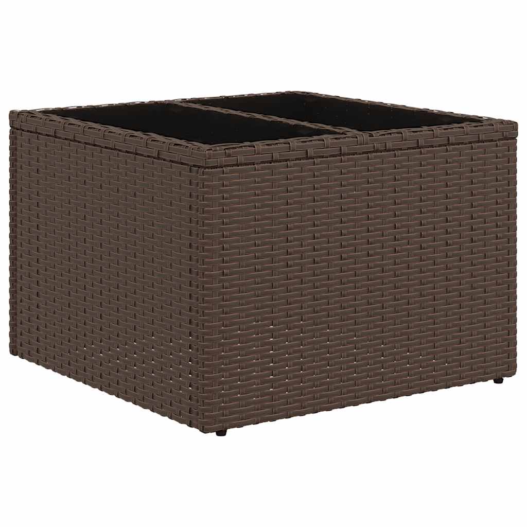 8-teiliges Gartensofa-Set mit Kissen, braun, Polyrattan