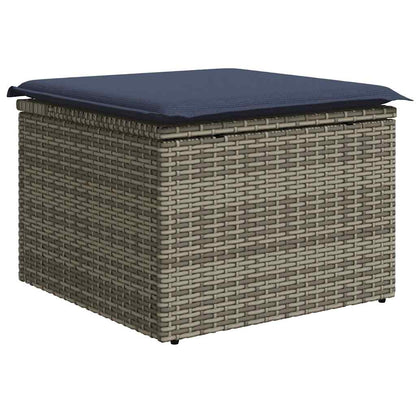 11-teiliges Gartensofa-Set mit Kissen, grau, Polyrattan