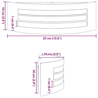 Außenwandleuchte Schwarz 32 x 10 x 10 cm Edelstahl und Plastik