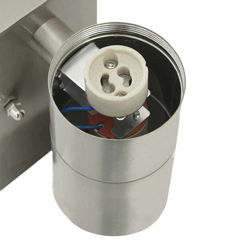 Außenwandleuchte Silber 7 x 10 x 22 cm Edelstahl und Glas