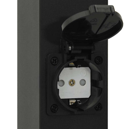 Pollerleuchten mit Steckdose 3 Stk. 80 cm Schwarz IP44