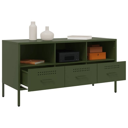 TV-Schrank Olivgrün 100,5x39x50,5 cm Stahl