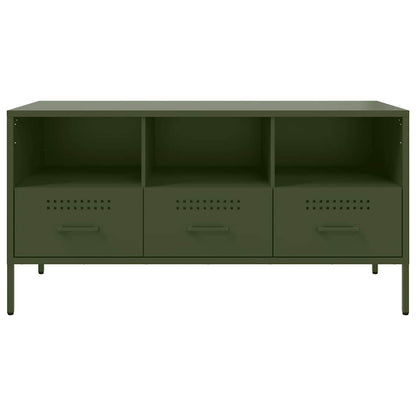 TV-Schrank Olivgrün 100,5x39x50,5 cm Stahl