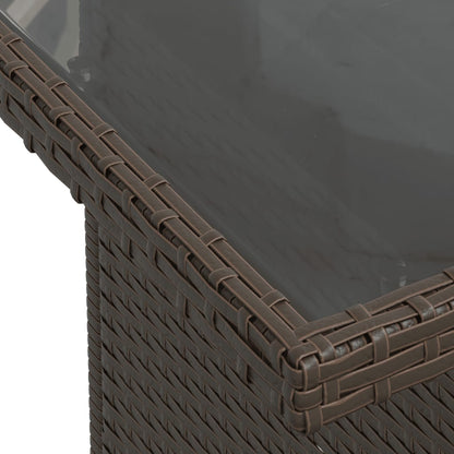 7-teiliges Gartensofa-Set mit Kissen, braun, Polyrattan