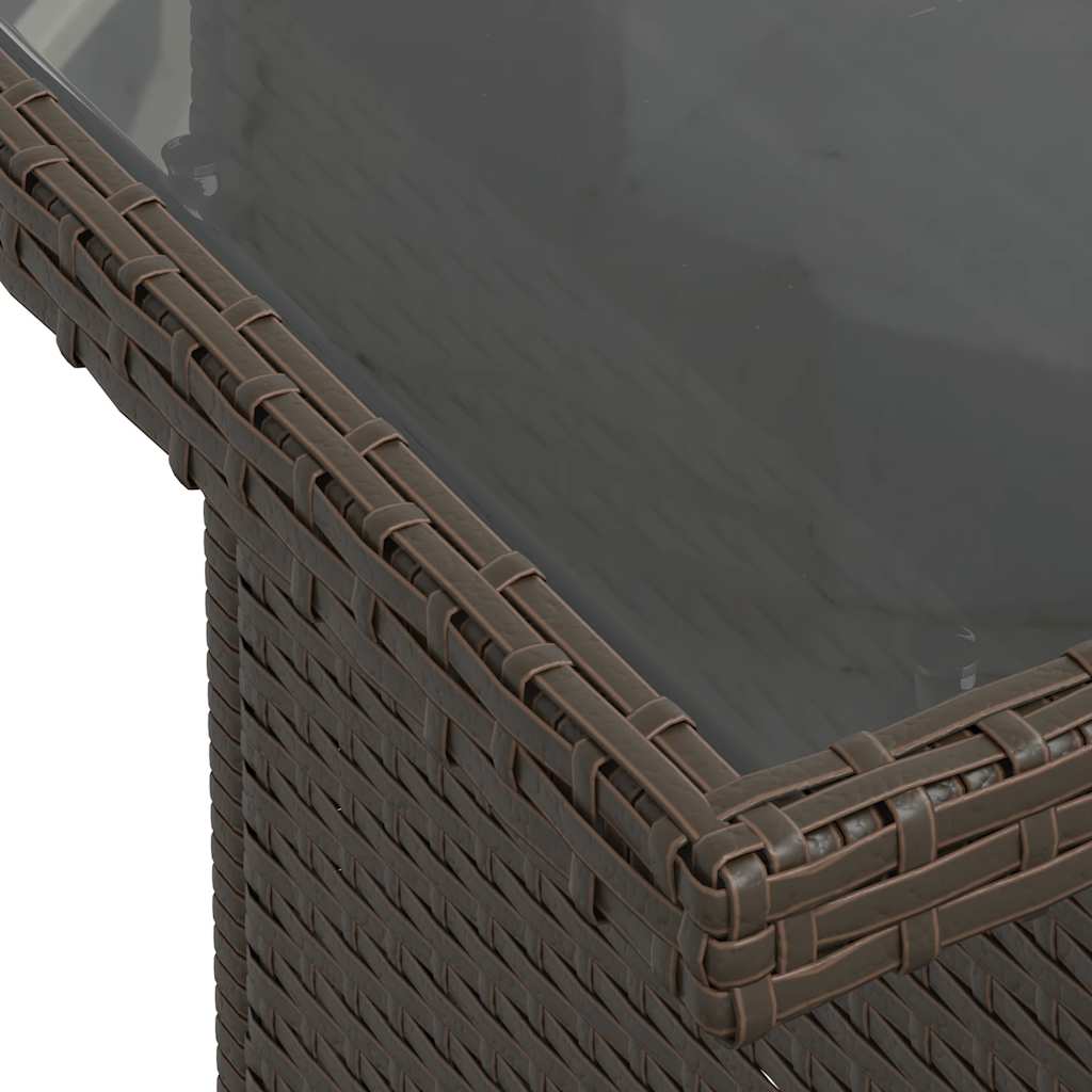 7-teiliges Gartensofa-Set mit Kissen, braun, Polyrattan