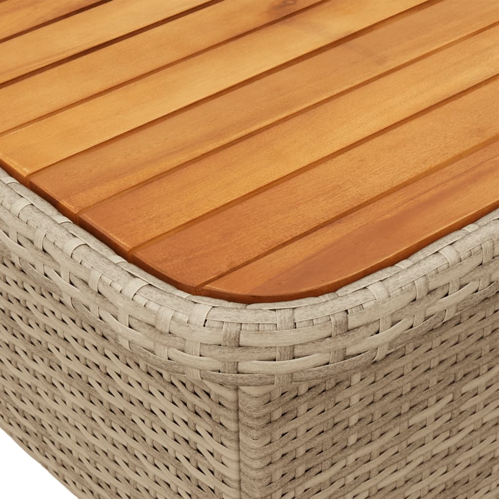 3-tlg. Garten-Sofagarnitur mit Kissen Beige Poly Rattan