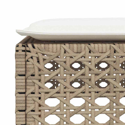 5-tlg. Garten-Sofagarnitur mit Kissen Beige Poly Rattan