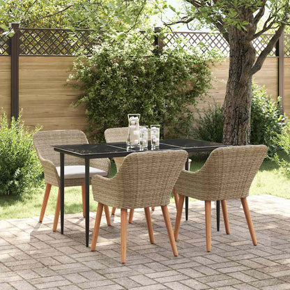 Garten Essgruppe mit Kissen 5 pcs Beige Poly-Rattan