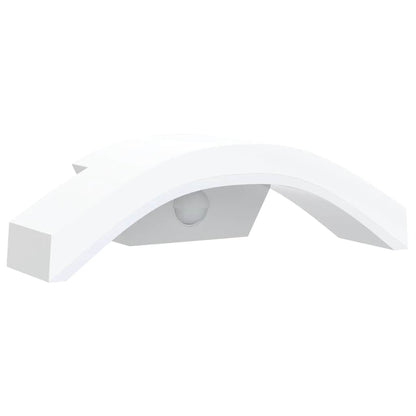 LED-Außenwandleuchten mit Sensor 2 Stk. Weiß Aludruckguss