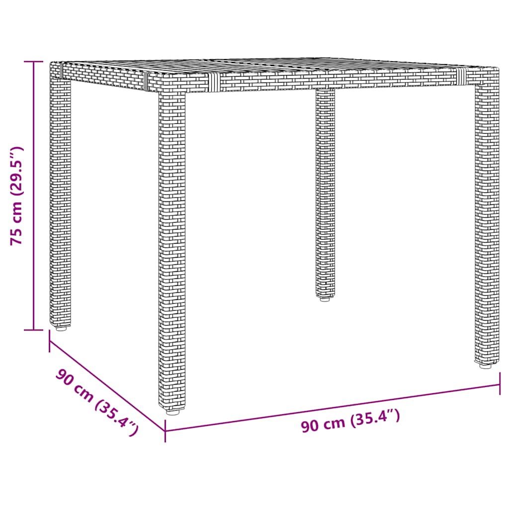 3-tlg. Garten-Bistro-Set mit Kissen Beige Poly Rattan