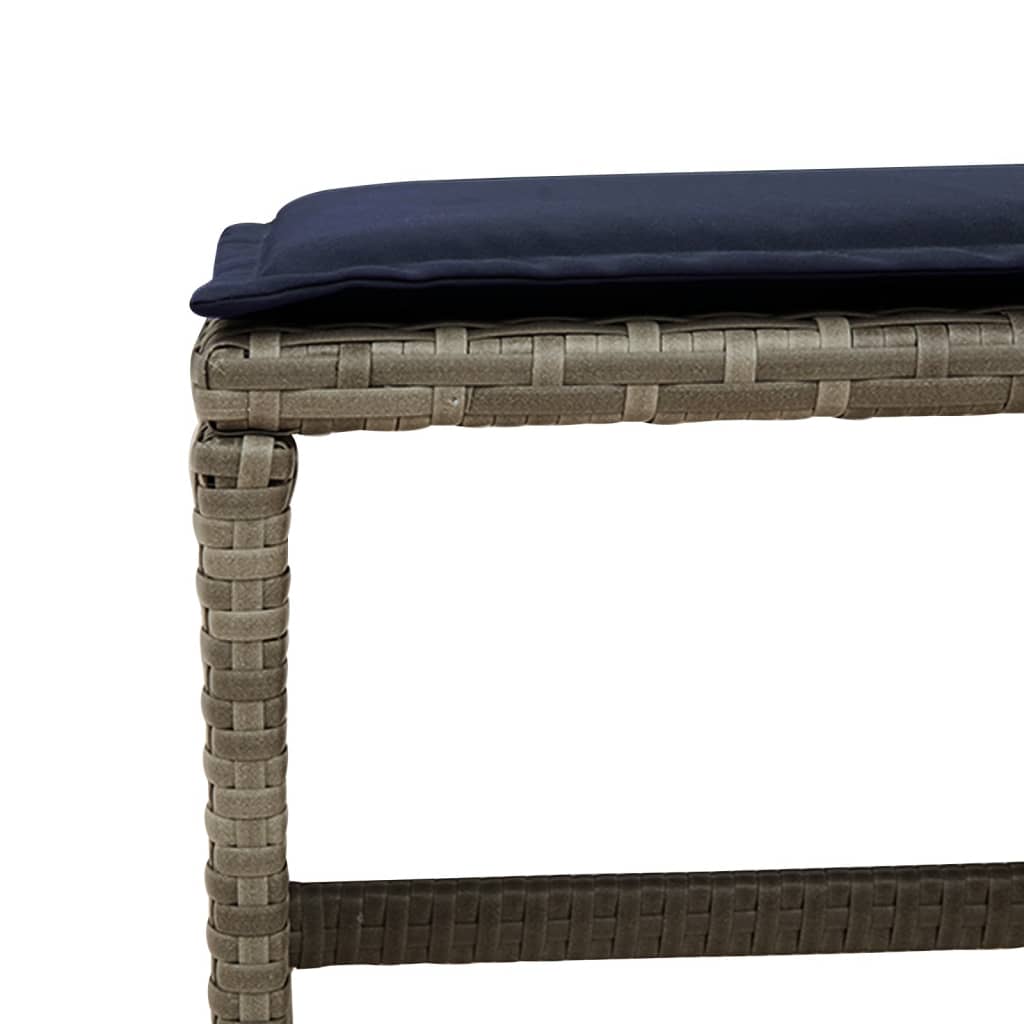 9-teiliges Garten-Ess-Set mit Kissen, grau, Polyrattan