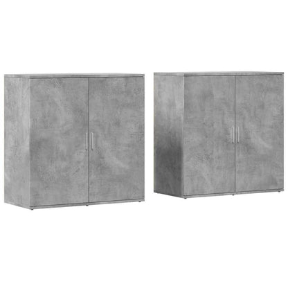 Sideboards 2 Stk. Betongrau 79x38x80 cm Holzwerkstoff