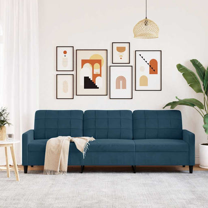 3-Sitzer-Sofa Blau 210 cm Samt
