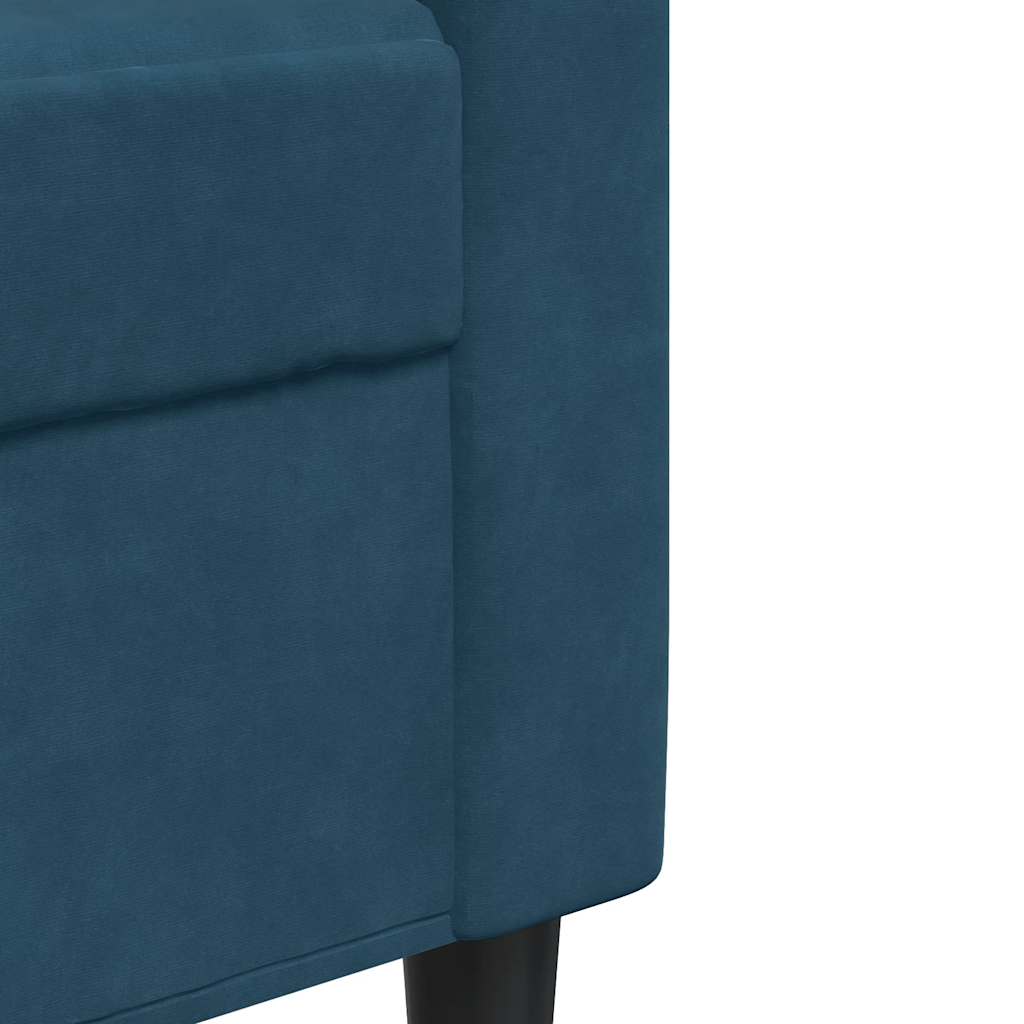 3-Sitzer-Sofa Blau 210 cm Samt