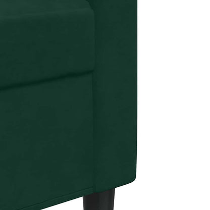 2-tlg. Sofagarnitur mit Kissen und Nackenrollen Dunkelgrün Samt