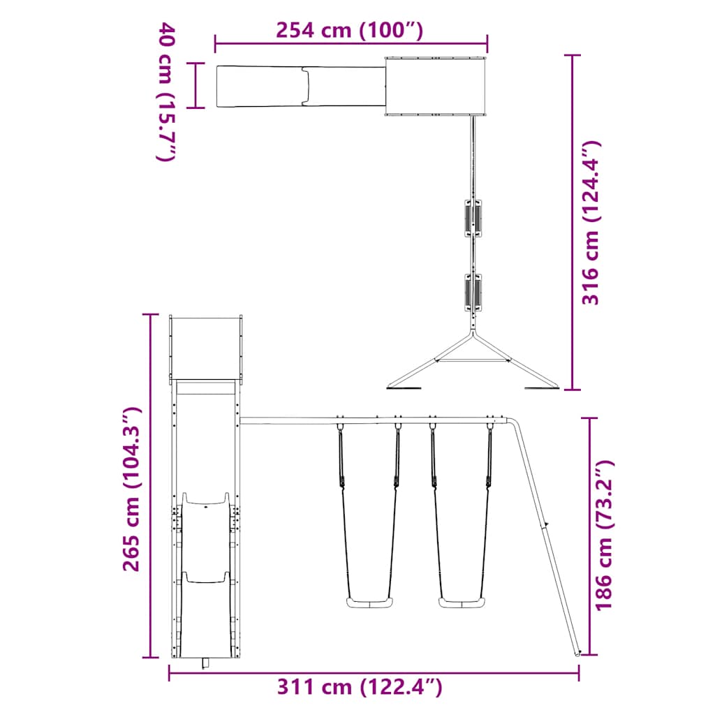 Spielturm Massivholz Douglasie