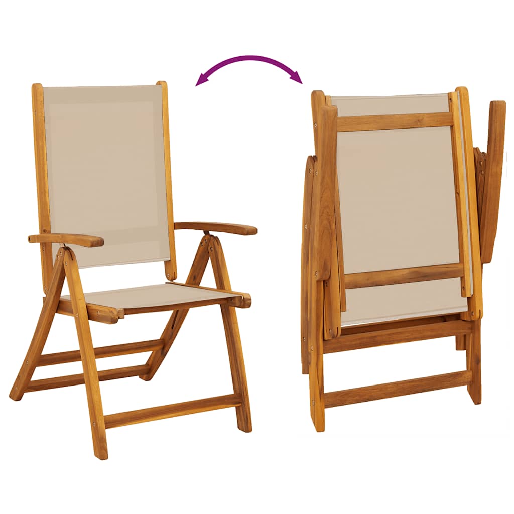 9-tlg. Garten-Essgruppe Massivholz Akazie und Textilene