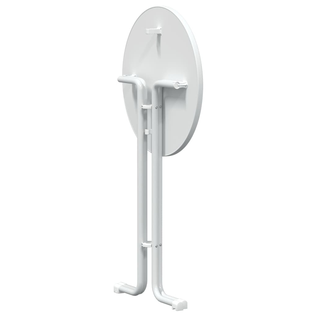 Bartisch Weiß Ø70x110 cm Holzwerkstoff und Stahl