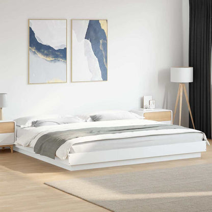 Bettgestell mit LED Weiß 180x200 cm Holzwerkstoff